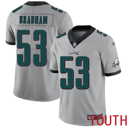 Youth Philadelphia Eagles #53 Nigel Bradham Limited Silver Inverted Legend NFL Jersey Football
